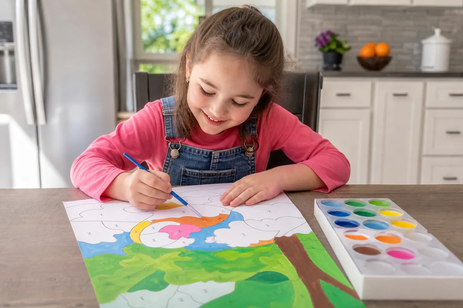 Paint by Numbers for Beginners and Kids: Easy Templates